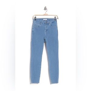 Good American Good Legs Crop Raw Hem Stripe Jeans 4 27